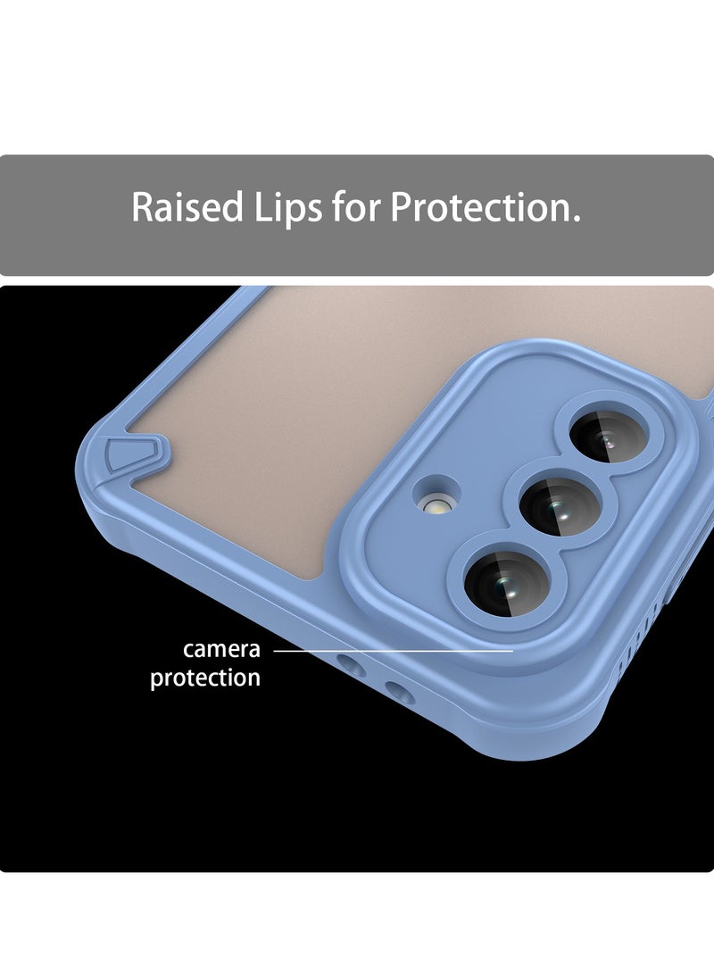 for Motorola G75 5G Case Cover, Armor of Brushed Comfortable Oil Waterproof TPU+PC Soft Semi-translucentmatte Feel Cell Phone Protective Case for Motorola G75 5G, Blue - Image 5