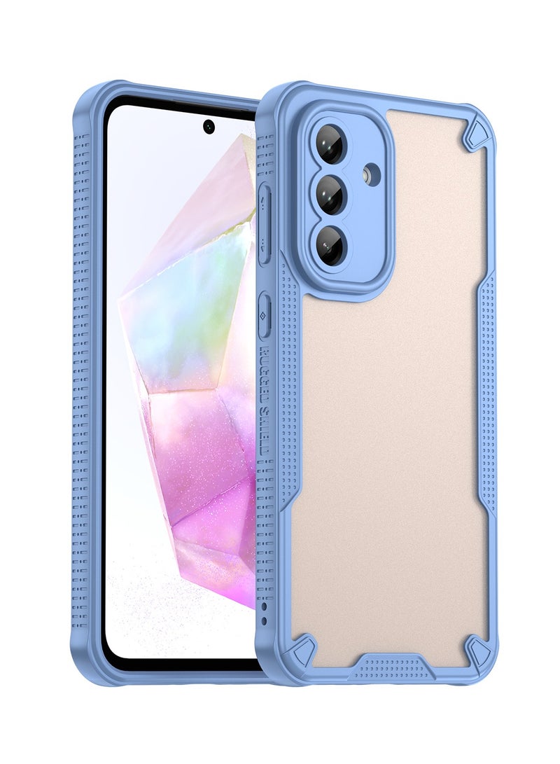 for Motorola G75 5G Case Cover, Armor of Brushed Comfortable Oil Waterproof TPU+PC Soft Semi-translucentmatte Feel Cell Phone Protective Case for Motorola G75 5G, Blue - Image 1