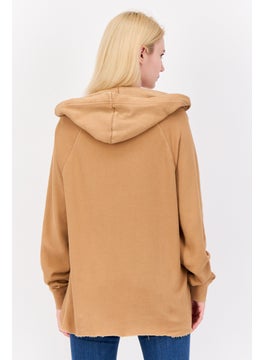 Aerie Women Washed Long Sleeve Hoodie, Tan  - Image 2
