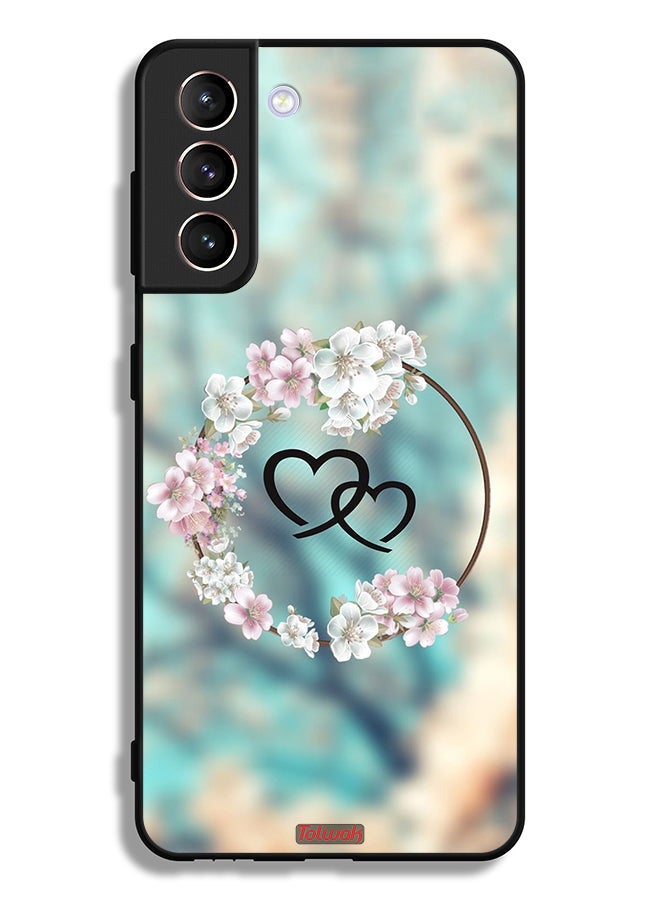 Tolwak Samsung Galaxy S21 Plus 5G Protective Case Cover Hearts In Ring Art - Image 3