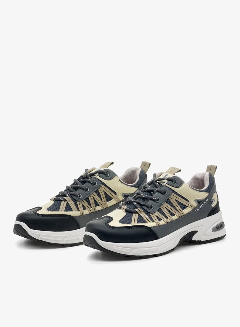 نادي غولف يو إس سنيكرز رجالي رمادي أخضر كاجوال ستايل ريترو إيطالي