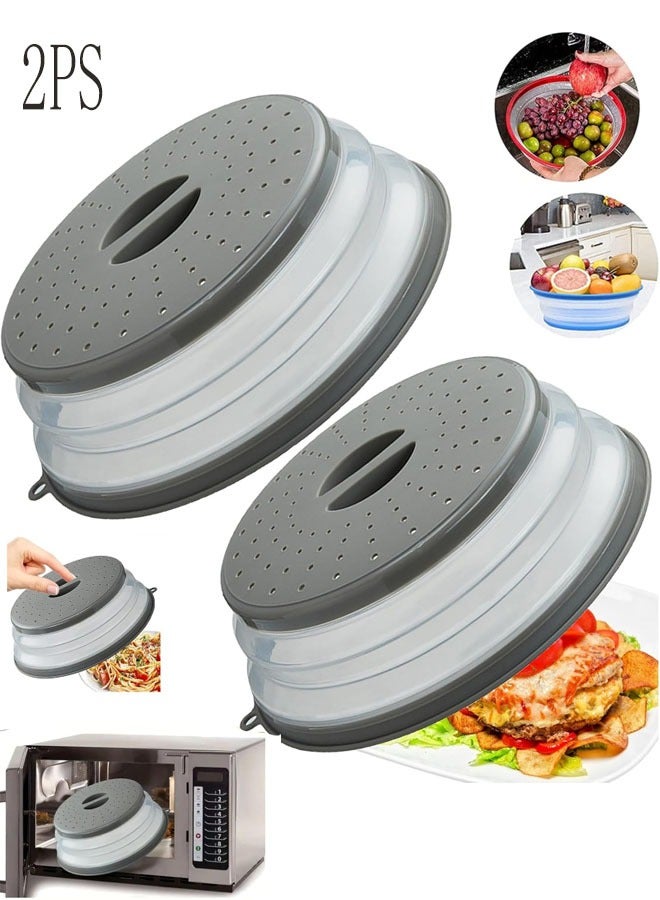 كيلا غطاء تهوية للميكروويف للطعام، واقي من الرذاذ ومصفاة المطبخ للفواكه والخضروات، غطاء طبق الميكروويف مع فتحة خطاف، مناسب للأفران والميكروويف والفرن... - Image 1
