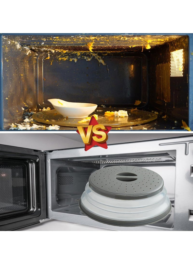 كيلا غطاء تهوية للميكروويف للطعام، واقي من الرذاذ ومصفاة المطبخ للفواكه والخضروات، غطاء طبق الميكروويف مع فتحة خطاف، مناسب للأفران والميكروويف والفرن... - Image 4