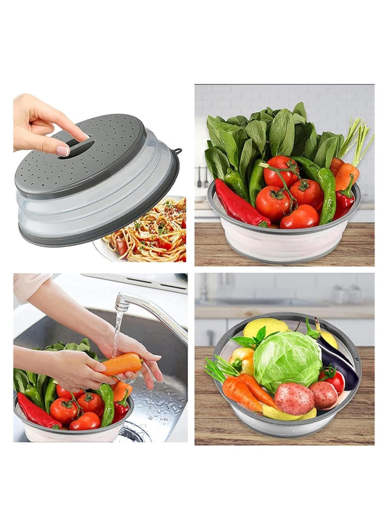 كيلا غطاء تهوية للميكروويف للطعام، واقي من الرذاذ ومصفاة المطبخ للفواكه والخضروات، غطاء طبق الميكروويف مع فتحة خطاف، مناسب للأفران والميكروويف والفرن... - Image 3