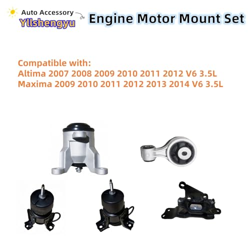 Yllshengyu 3Pcs Engine Motor & Transmission Mount Kit - Compatible with Nissan Altima 2007-2012 & Maxima 2009-2014 V6 3.5L, Replaces 9808 EM5867 9807 9545 9460 A4355HY A4365HY A4356HY A7363 A7361 - Image 3