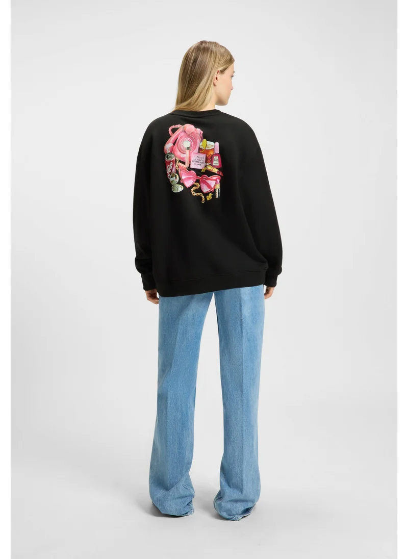 HUGO Cotton-terry sweatshirt with graphic artwork