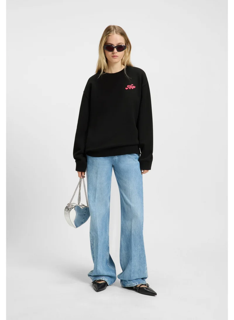 HUGO Cotton-terry sweatshirt with graphic artwork