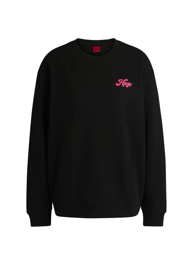 HUGO Cotton-terry sweatshirt with graphic artwork