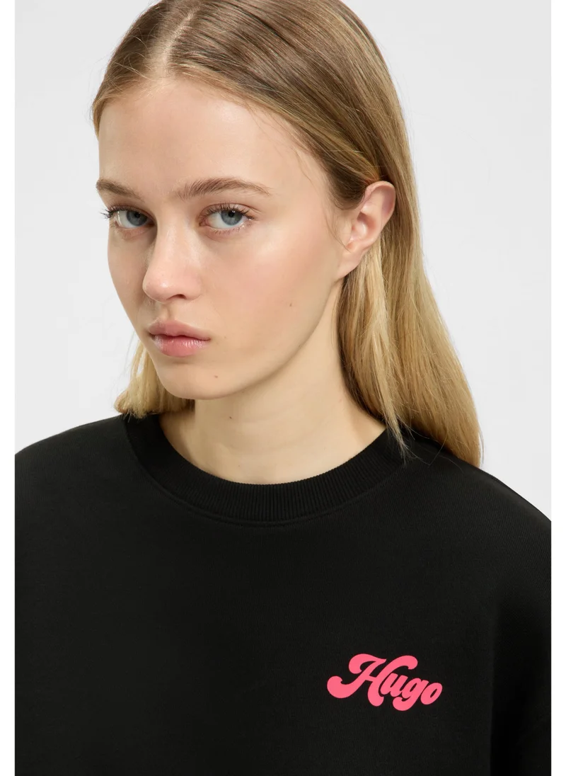 HUGO Cotton-terry sweatshirt with graphic artwork