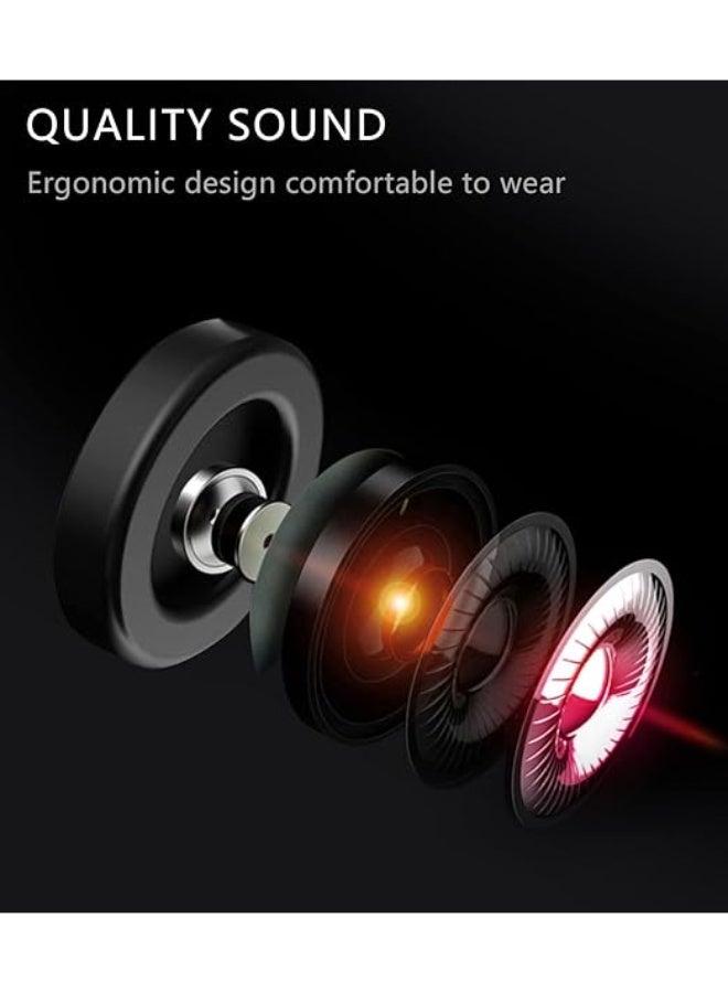 VCOM Over Ear Headphones, Foldable Music Headset with Microphone, Micro SD/TF Port, HiFi Stereo Sound, Volume Control, Hands-Free Calls for Smartphone Tablets TV Laptop (White) - Image 5