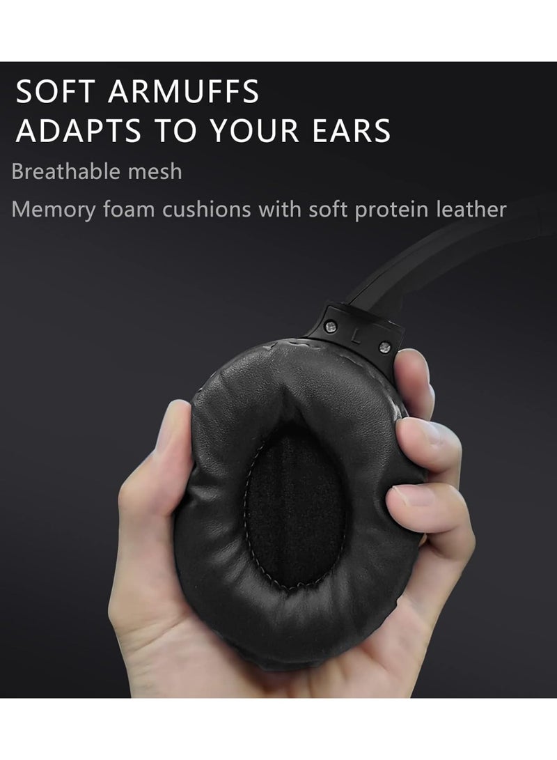 VCOM Over Ear Headphones, Foldable Music Headset with Microphone, Micro SD/TF Port, HiFi Stereo Sound, Volume Control, Hands-Free Calls for Smartphone Tablets TV Laptop (White) - Image 4