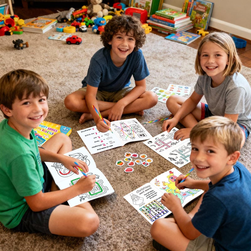 ZMLM Activity Books Party Favors for Kids: 24 Pack Activity Books for Kids Ages 4-8 8-12 with Colored Pencils,mini Puzzles Books,used for Classroom Prizes,Easter Basket Stuffers,Birthday Gifts. - Image 2