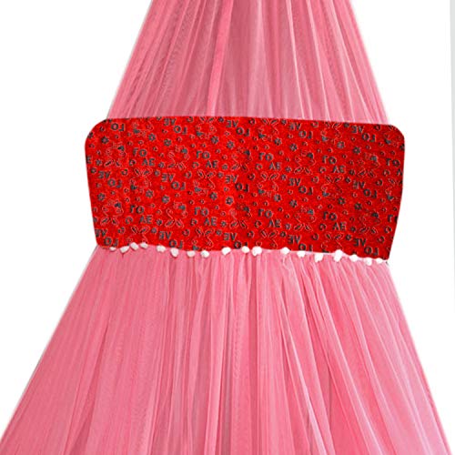 Creative Textiles Ceiling Hanging Mosquito Net I Machardani for Double Bed King Size I Polyster Canopy Circular Curtain for Bedroom I Keeps Away Insects and Flies - Pink - Image 2