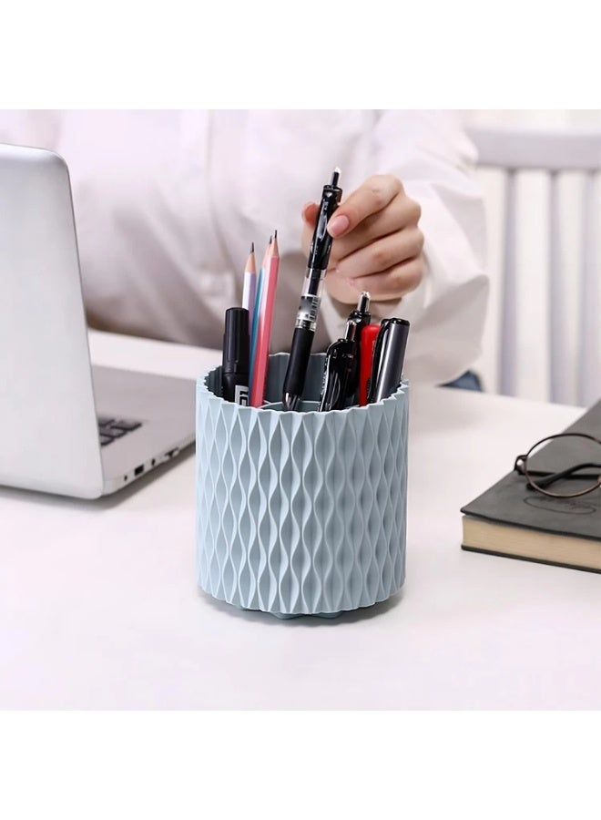Makeup Brush and Pen Organizer Box – Multi-Compartment Cosmetic and Desk Storage Holder – Grey - Image 2