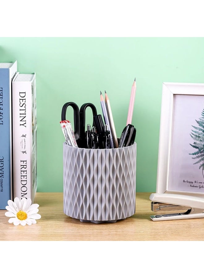 Makeup Brush and Pen Organizer Box – Multi-Compartment Cosmetic and Desk Storage Holder – Grey - Image 4