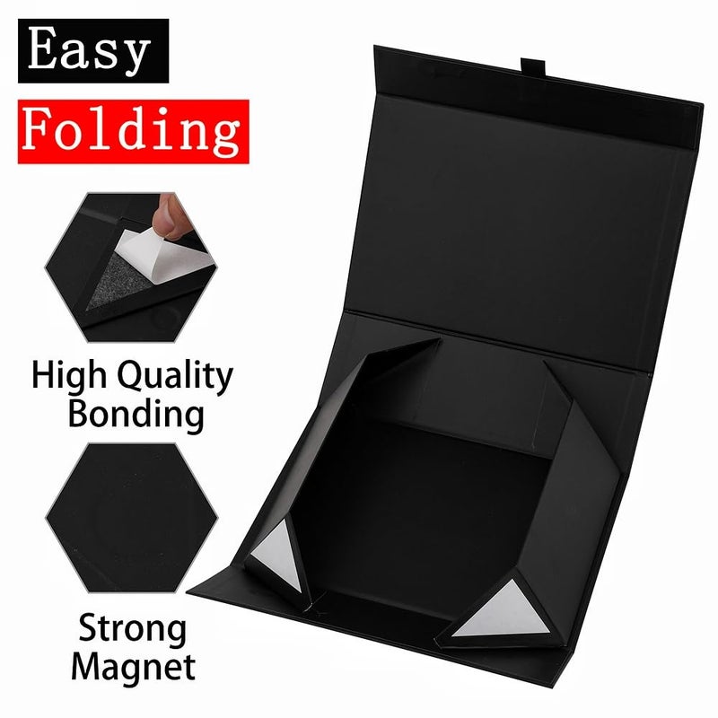 PLINJOY Black Gift Box Large 13.5x11.8x4.7 Inches, Black Gift Boxes for Presents with Magnetic Closure Lid, Luxury Gift Box Rectangle Collapsible Boxes for Gift Packaging - Image 3
