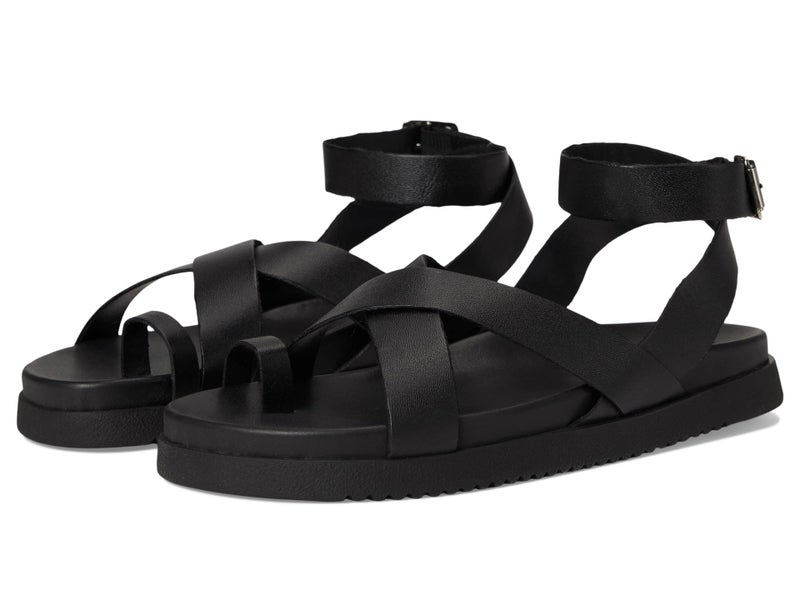 Steve Madden Womens Mira Sandal Black Leather 65