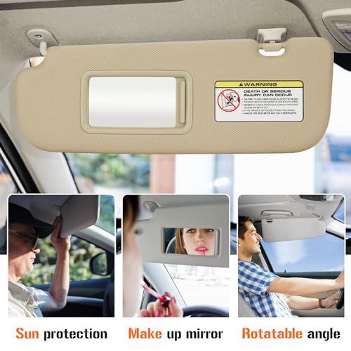 AEagle Sun Visor for 2011-2015 Hyundai Elantra (NOT fit GT Model), Left Driver Side Beige Sunvisor Replacement 852103X000TX - Image 4