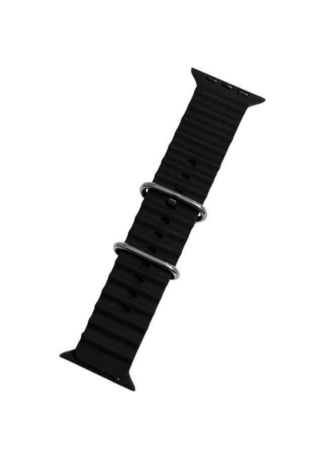 حزام سيليكون أسود للساعة الذكية 42/44/45/49 مم - Image 2