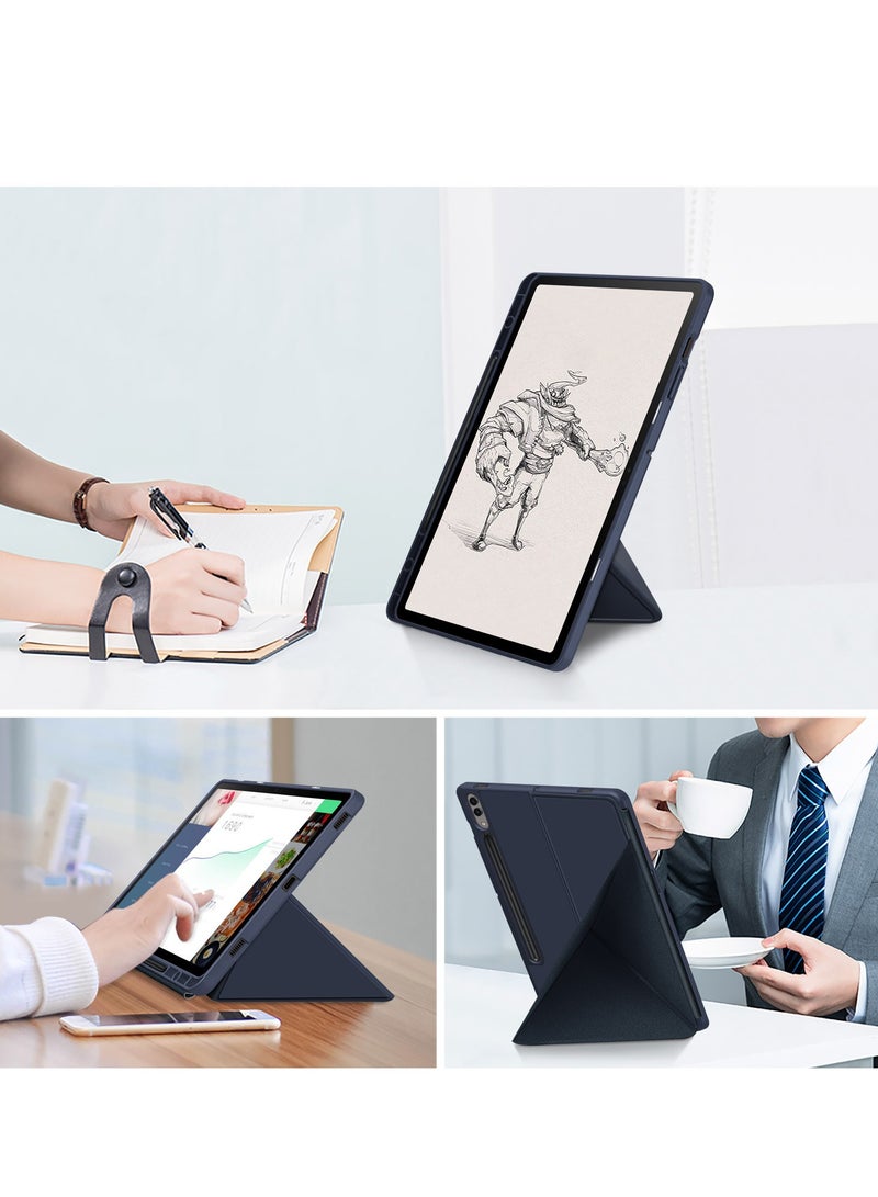 سامسونج جالاكسي تاب اس 10 بلس 12.4 اكس 820 / اكس 826 بي كم جلد متوافق - اكس 820 حافظة حماية للمحولات (ازرق غامق) - Image 2