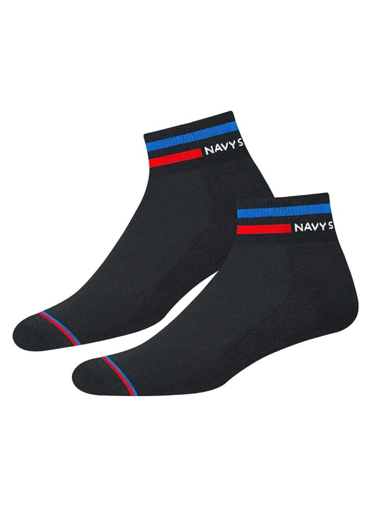 NAVYSPORT NAVYSPORT Originals Unisex Casual Cushion Cotton Ankle Socks, Assorted Combo, Pack of 4, Free Size - Image 3