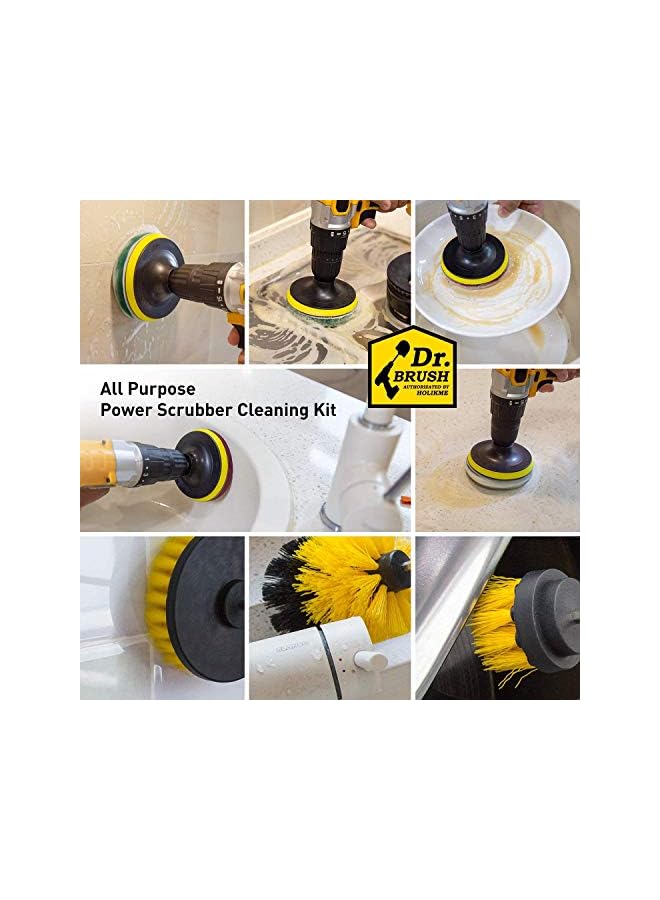 promass Drill Brush, 8 Piece Drill Brush Attachment Set Scouring Pads, Power Scrubber Brush Scrub Pads Cleaning Kit All Purpose Cleaner for Bathroom Surfaces, Floor, Tub, Shower, Grout, Tile, Corners - Image 4
