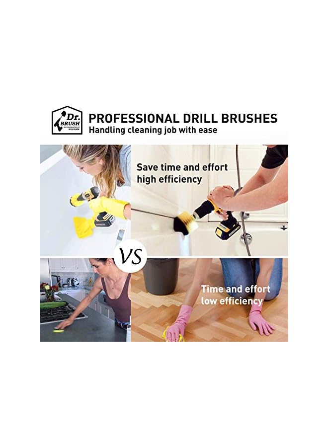 promass Drill Brush, 8 Piece Drill Brush Attachment Set Scouring Pads, Power Scrubber Brush Scrub Pads Cleaning Kit All Purpose Cleaner for Bathroom Surfaces, Floor, Tub, Shower, Grout, Tile, Corners - Image 5