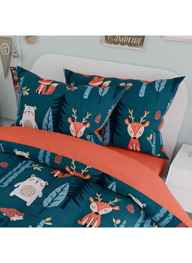 SANDJEST Woodland Animal Kids Bedding Set for Boys  Ultra Soft Microfiber Comforter Set Full Size 4-Pieces  Comforters Bed Sets for Kid Tween Teen Bedroom Decor  - Image 5