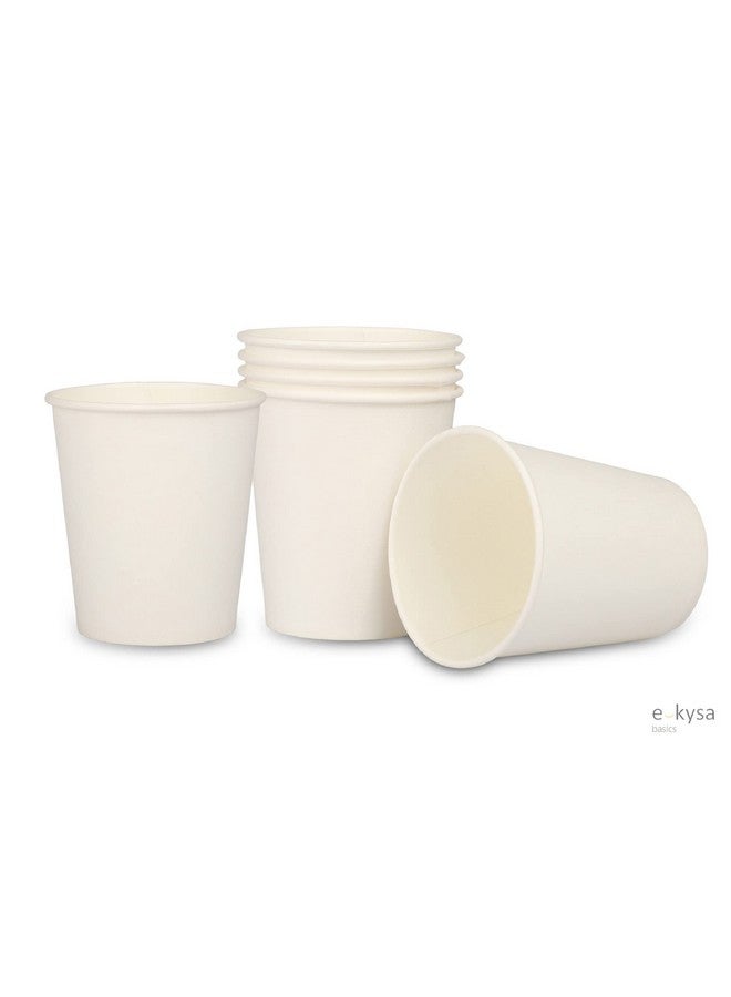 e kysa basics ekysa Basics Paper Disposable Tea/Coffee Cups - 250 ml, Eco-Friendly, Leak-Resistant, for Hot Beverages, White, Pack of 100 - Image 5