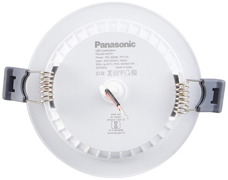 Panasonic Polycarbonate 5 Watt LED Downlight, Round Downlight for Ceiling, Warm White Light with in-Built Driver On Board & 2 Years Warranty - Image 2