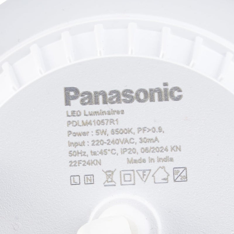 Panasonic Polycarbonate 5 Watt LED Downlight, Round Downlight for Ceiling, Warm White Light with in-Built Driver On Board & 2 Years Warranty - Image 3