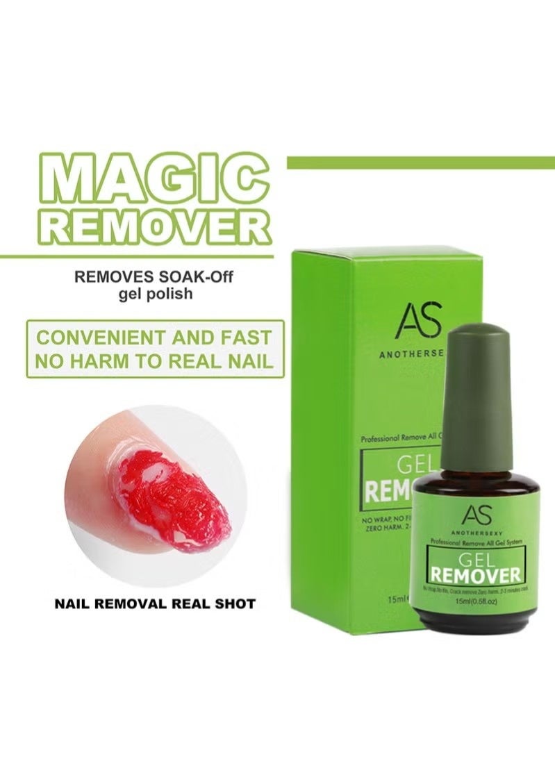 AS Profession Gel Nail Polish Remover 15ml, 2-3 Min Quickly Remover Nail Polish, No Harm to Skin/No Irritating Odor/No Need for Foil, Soaking or Wrapping - Image 4
