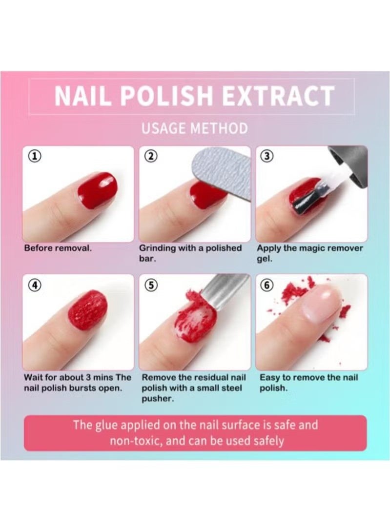 AS Profession Gel Nail Polish Remover 15ml, 2-3 Min Quickly Remover Nail Polish, No Harm to Skin/No Irritating Odor/No Need for Foil, Soaking or Wrapping - Image 5
