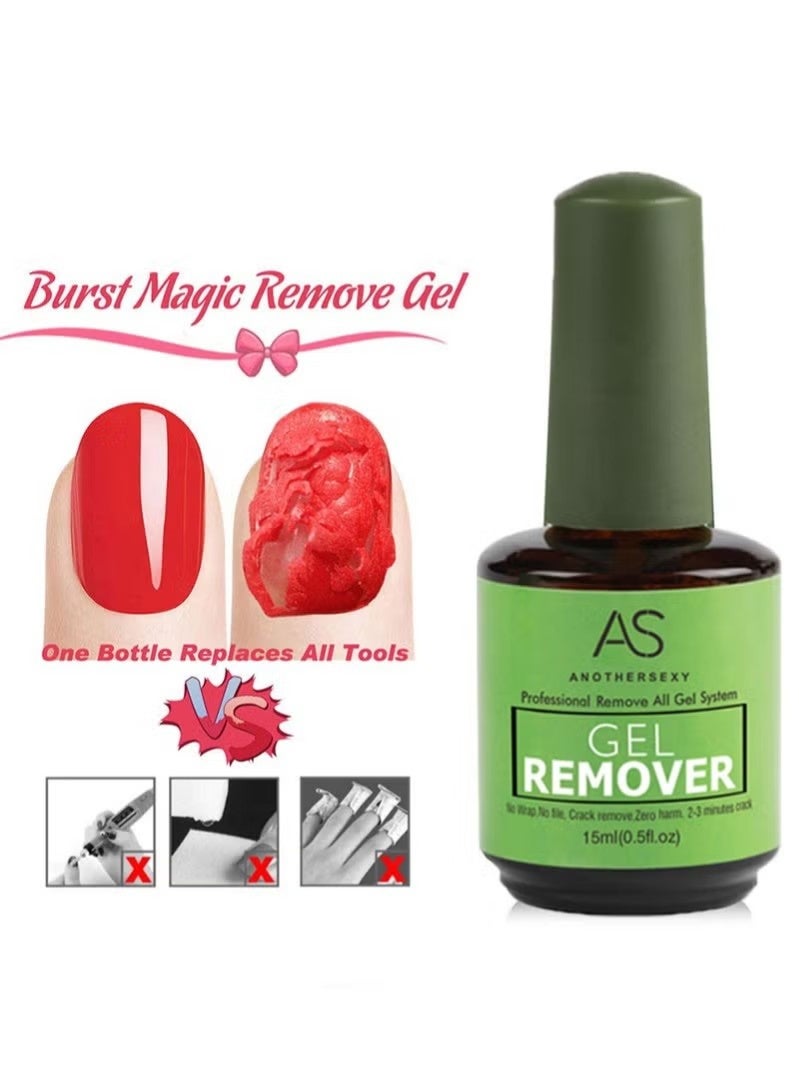 AS Profession Gel Nail Polish Remover 15ml, 2-3 Min Quickly Remover Nail Polish, No Harm to Skin/No Irritating Odor/No Need for Foil, Soaking or Wrapping - Image 2