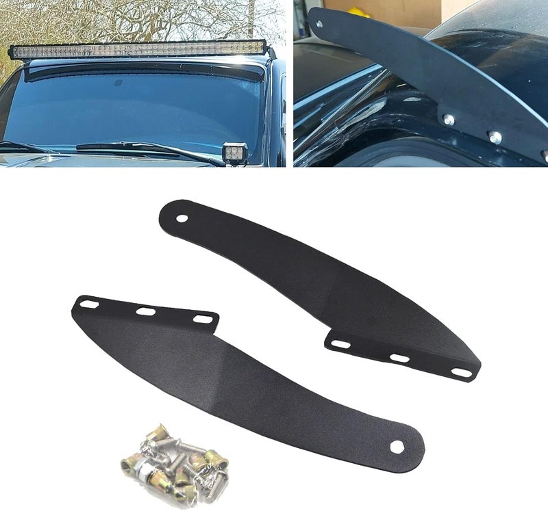 Wsays XJMOTO Upper Windshield Roof Mount Brackets for 50 inch Curved Off-road LED Light Bar - Fits 1993-2011 Ford Ranger Models - Image 1