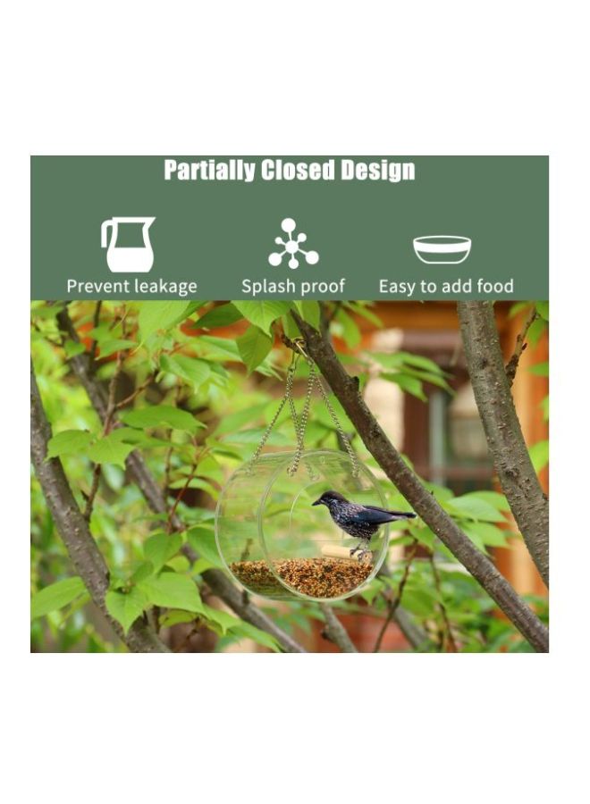 NIBEMINENT Hanging Bird Feeder House Clear/Silver 13x8x8centimeter - Image 3