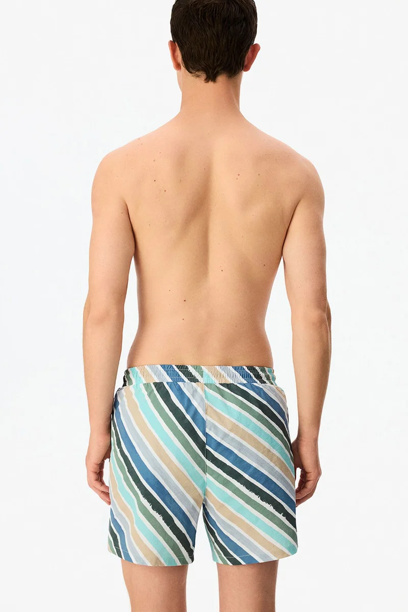 بنتي PENTI Men's Cros Line Striped Swim Shorts