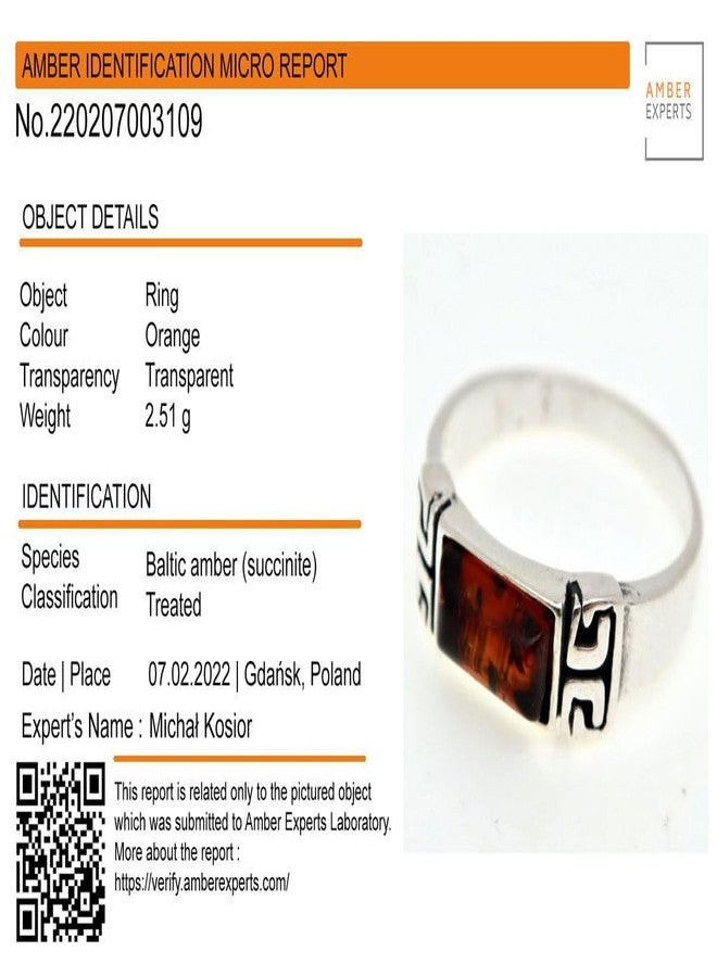 هوليداي غفت شوب خاتم من الفضة الإسترلينية والعنبر العسلي البلطيقي من متجر هدايا العطلات، بترا - Image 3