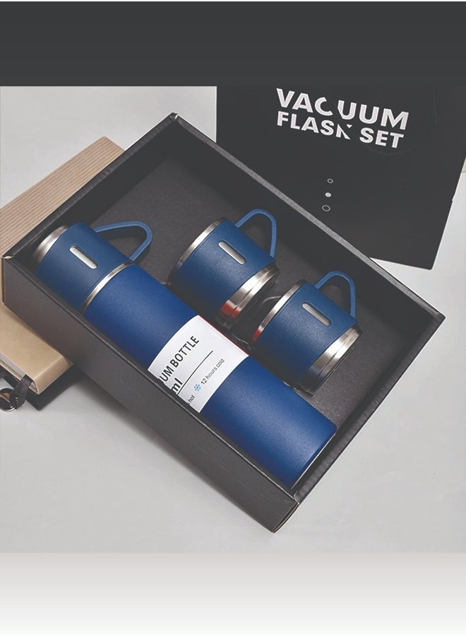 YANEK YANEK 500ml Stainless Steel Vacuum Thermos flask with Silicone Handle and Insulated Water bottle with 2 stainless steel cups  - Image 2