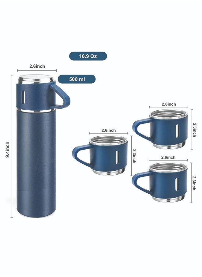 YANEK YANEK 500ml Stainless Steel Vacuum Thermos flask with Silicone Handle and Insulated Water bottle with 2 stainless steel cups  - Image 4