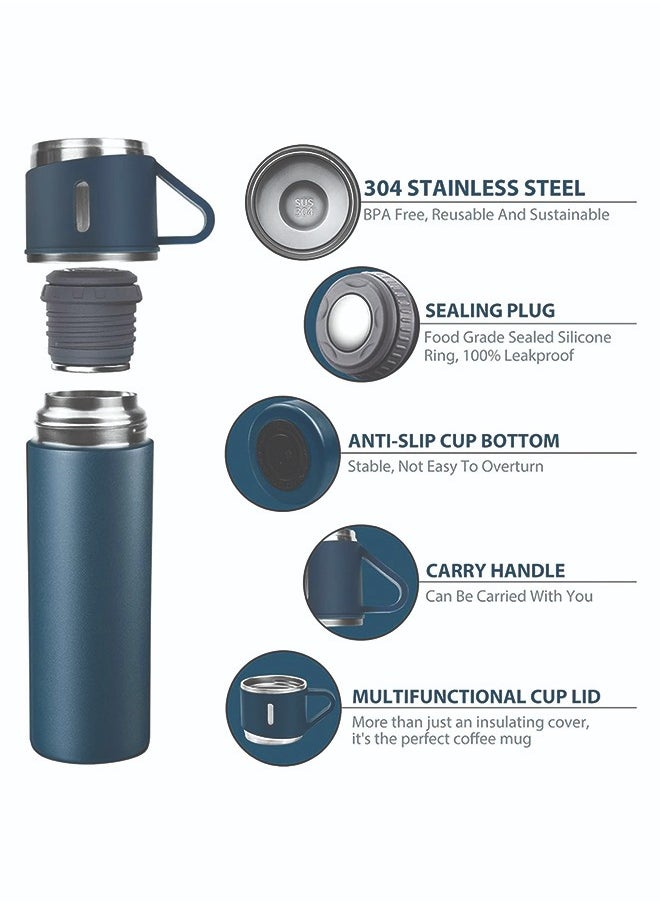YANEK YANEK 500ml Stainless Steel Vacuum Thermos flask with Silicone Handle and Insulated Water bottle with 2 stainless steel cups  - Image 3
