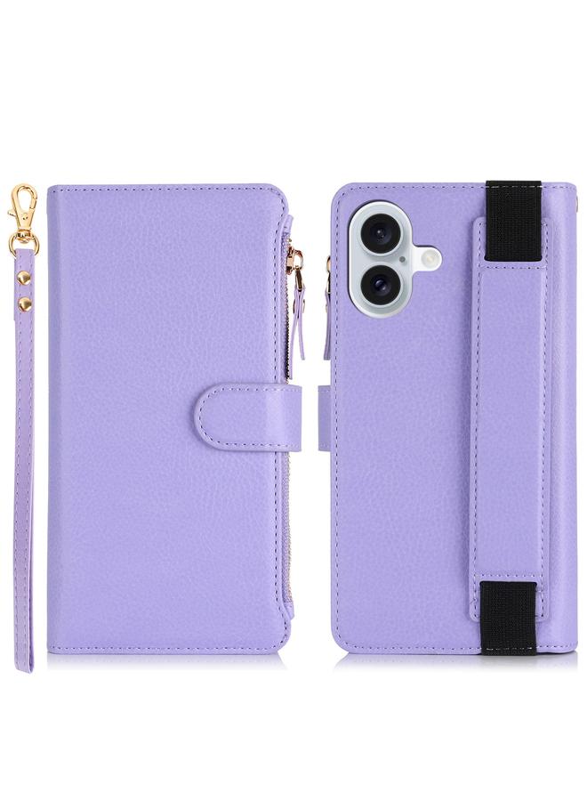 اس-توب جراب لهاتف iPhone 16 مزود بسوار معصم وسحاب ومحفظة من الجلد بتقنية RFID - Image 2