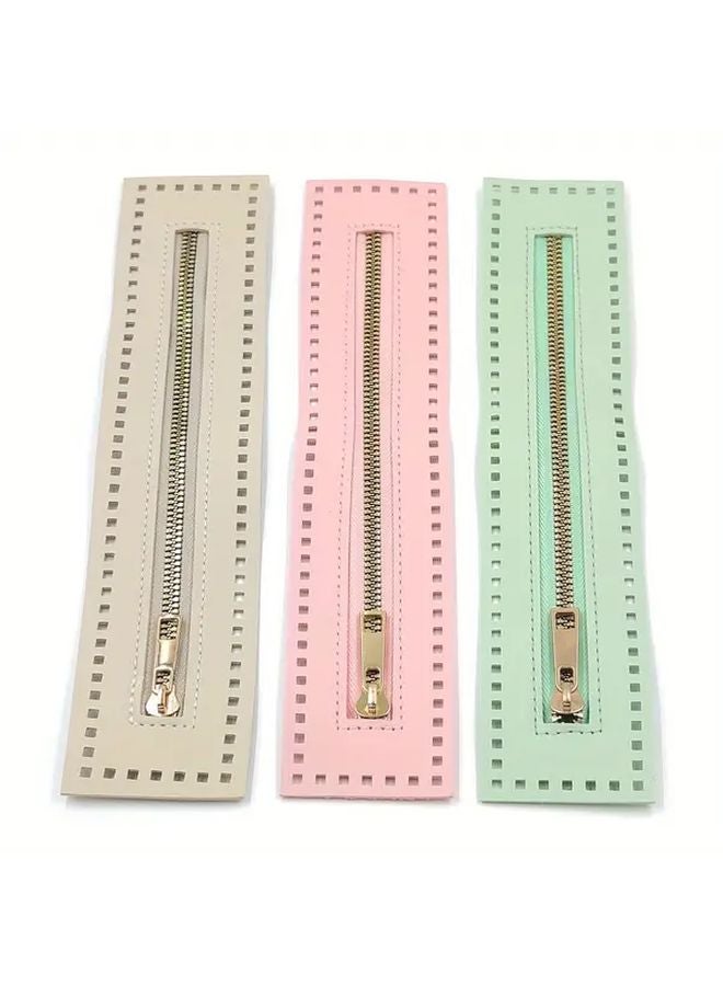 Blue Double Sided PU Leather Zipper For DIY Sewing Bag Luggage Handbags Replacement - Image 5
