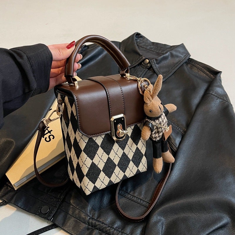 Korean Style Mini Satchel Bag – PU Messenger Bag with Phone Compartment - Image 1