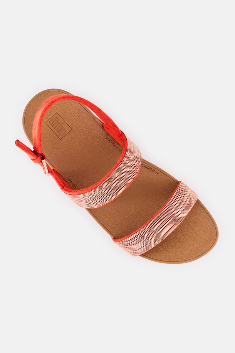 FitFlop صنادل نسائية لوتي شيمرمش قابلة للتعديل مع مشبك، أحمر شغف - Image 2