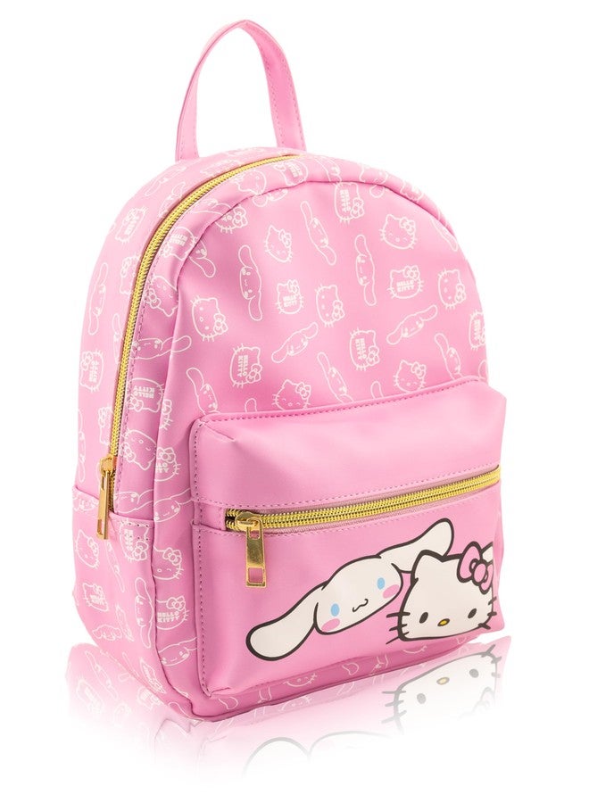 Fast Forward Sanrio Hello Kitty and Cinnamoroll Mini Backpack for Girls | PU Leather Daypack Backpack Featuring Hello Kitty and Cinnamoroll | Small Travel Bag, Lightweight Backpack | Ages 3+ - Image 2