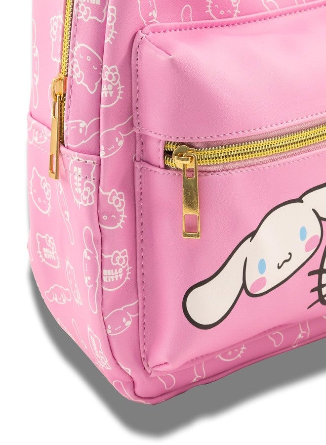Fast Forward Sanrio Hello Kitty and Cinnamoroll Mini Backpack for Girls | PU Leather Daypack Backpack Featuring Hello Kitty and Cinnamoroll | Small Travel Bag, Lightweight Backpack | Ages 3+ - Image 4
