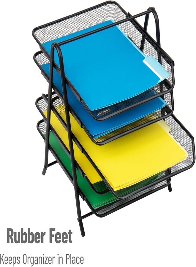 Foscadit 5-Tier Metal Mesh File Desk Tray A4 Documents | Papers Letters folders Holder Desk Organizer for Home and Office - Image 5