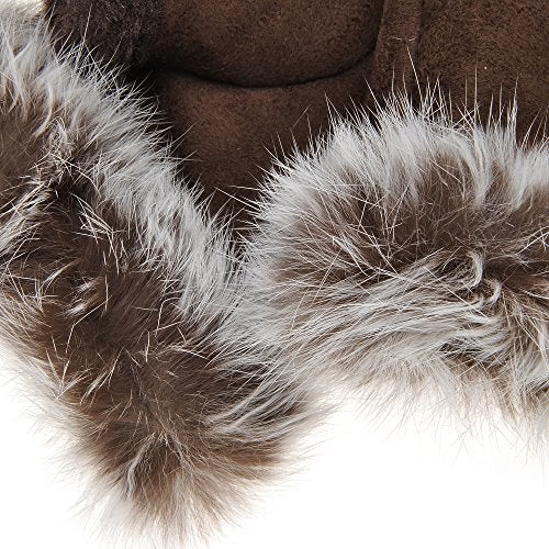 ZLYC Women Teen Classic Winter Warm Rabbit Fur Hands Wrist Fingerless Gloves Mittens Brown - Image 5