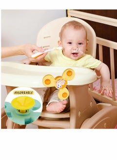 SYOSI Baby Cup Spinner Toy with Suction Cup 3 Pack Baby Bath Toys Spinner Toys Cartoon Spinning Suction Toys Lovely Gift for Baby and Children  - Image 4